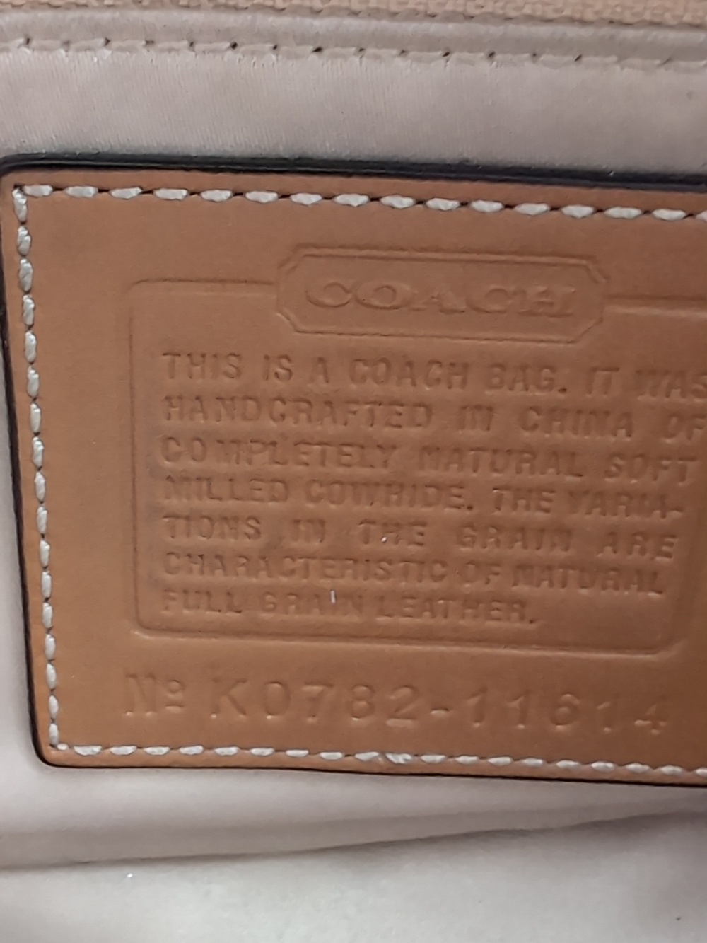 Coach Pebbled Shoulder Bag in Light Brown - Picture 4 of 4